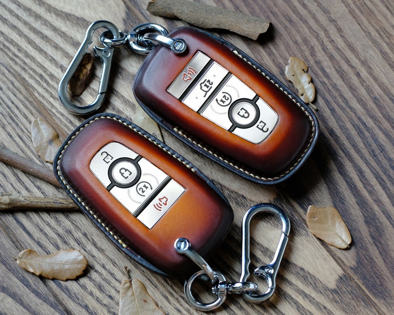 BRONCO Key Fob Cover| Leather Key Fob Cover| 3 4 5 Buttons| Remote Key Case| Gift for Him| Father's Day Gift| Personalized Name Card
