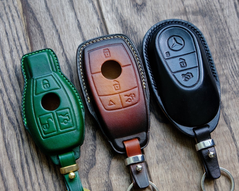 ปลอกหุ้มกุญแจรถ Mercedes ทุกรุ่น, เคสกุญแจหนังสำหรับ Mercedes C E G M R S SL, ของขวัญสำหรับเขา, ของขวัญวันพ่อ, ของขวัญสั่งทำพิเศษ
