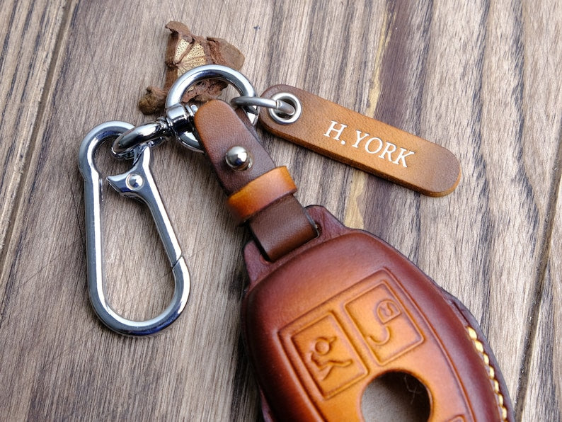 ผ้าหุ้มรีโมทรถยนต์ Mercedes C-Class, กล่องใส่กุญแจหรูสำหรับ C-Class S-Class E-Class G-Class GLC GLK, อุปกรณ์เสริม Mercedes Benz, ของขวัญส่วนบุคคล