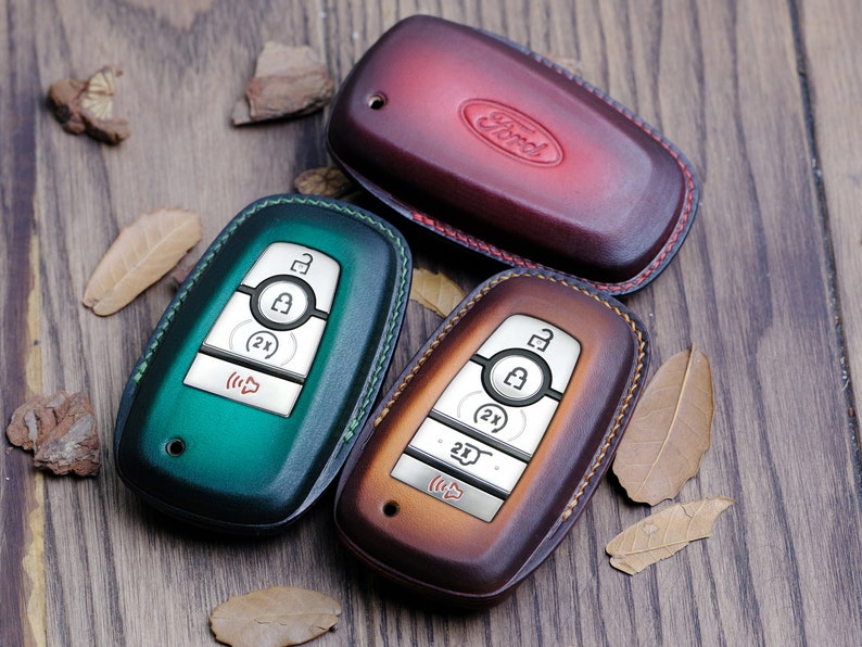 2022 - 2024 Key Fob Cover For Ford Explorer ( Patina), Leather Key Case For Ford, Explorer Key Fob, Car Accessories, Mother's Day Gift