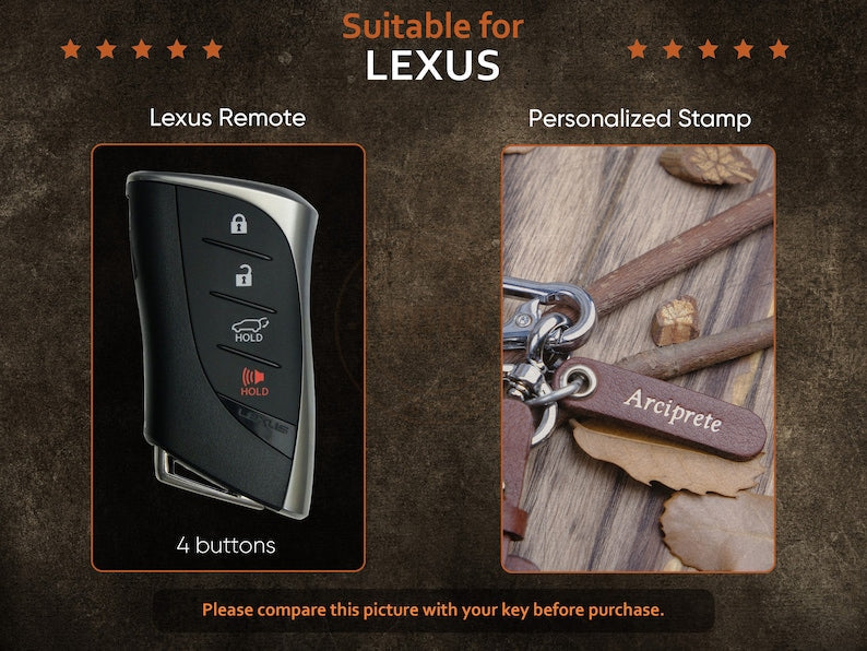 Customized Lexus Key Fob Cover UX200 | UX250 | RX350, Italian Veg-Tanned Leather, Premium Keyless Entry Case, Gift For Him