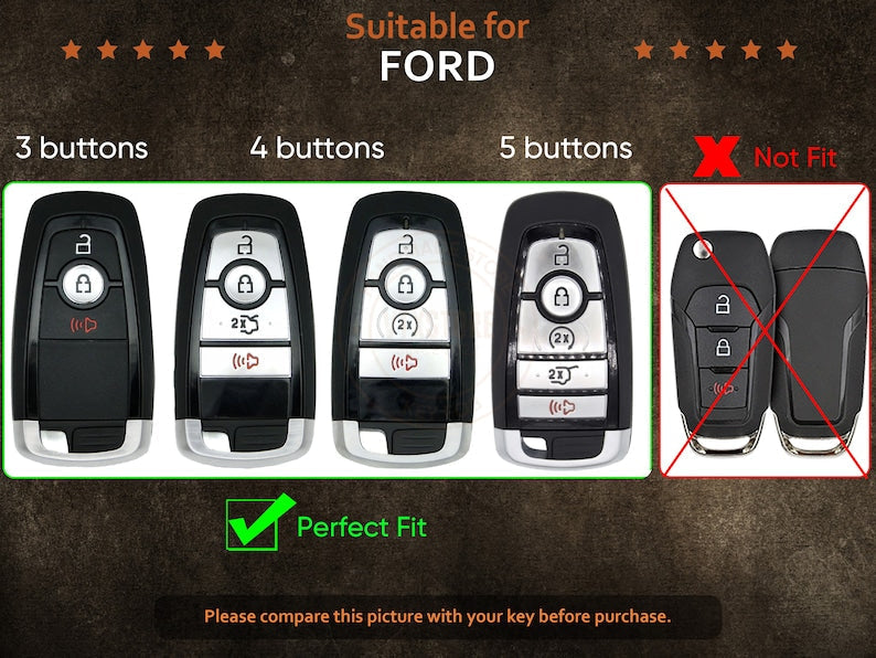 2023 Ford Super Duty Key Fob Cover, Leather Key Case For F-150|250|350, Escape, Explorer, Fusion, Maverick, Gift for Him, Mother's Day Gift