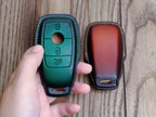 ปลอกกุญแจรีโมท Mercedes E-Class, กล่องกุญแจหนังทำมือสำหรับ Mercedes S-Class A-Class C-Class G-Class, ของขวัญสำหรับคุณพ่อ
