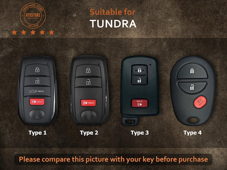 Toyota Tundra TRD SR Key Fob Cover, Custom Handmade Leather For Toyota Tundra 2023 2024, Unique Accessory for Car, Luxury Key Holder