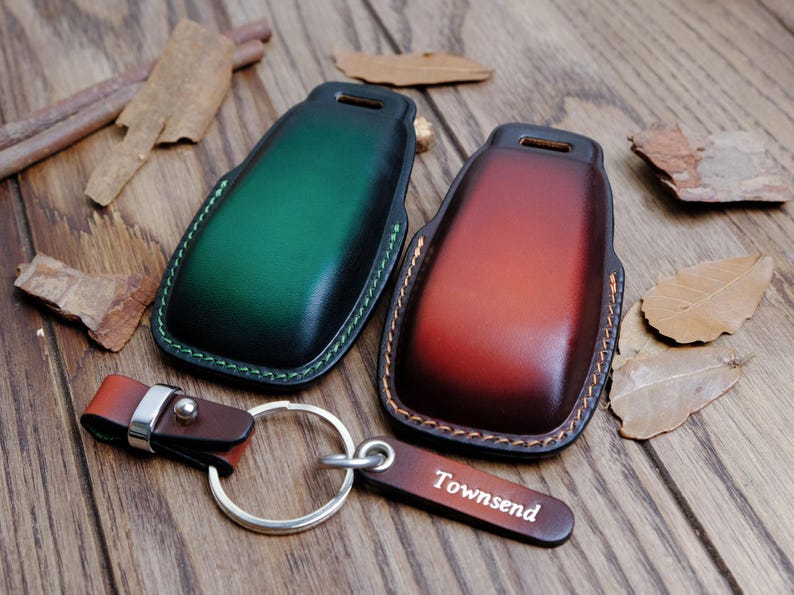 ปลอกกุญแจรีโมท Mercedes E-Class, กล่องกุญแจหนังทำมือสำหรับ Mercedes S-Class A-Class C-Class G-Class, ของขวัญสำหรับคุณพ่อ