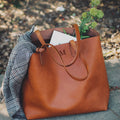Personalized Leather Tote Bag, Monogrammed Women's Handbag