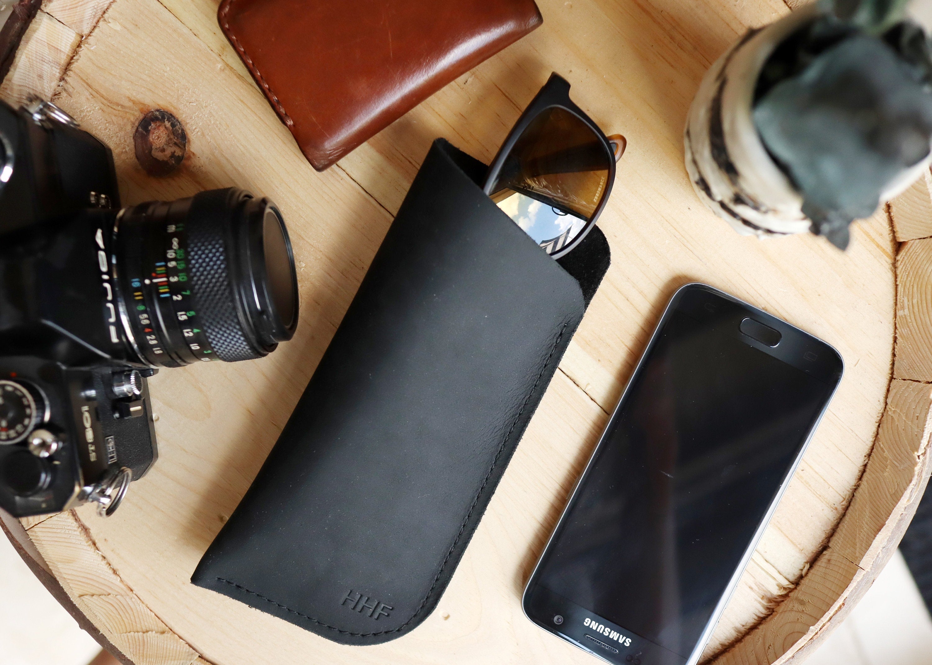 Leather Glasses Case, Sleeve, Sunglasses