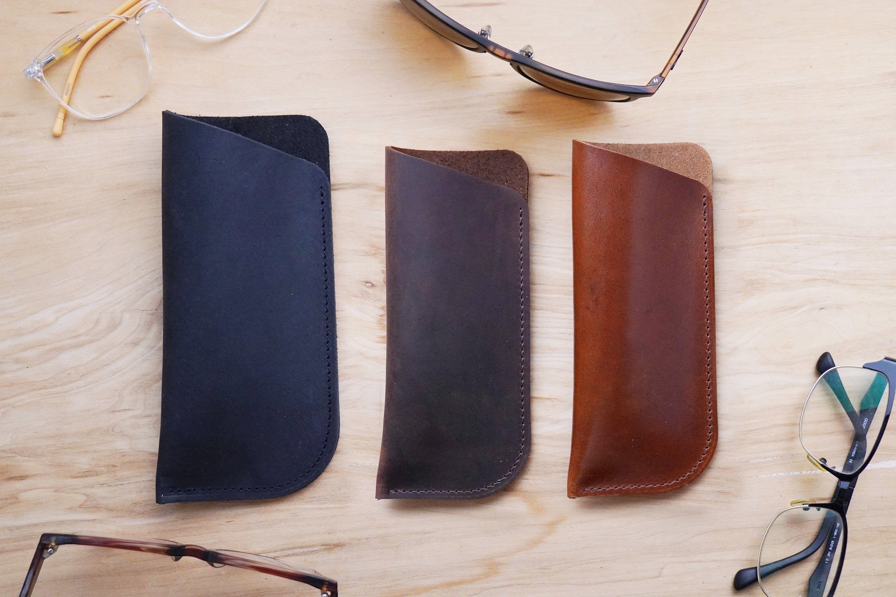 Leather Glasses Case, Sleeve, Sunglasses
