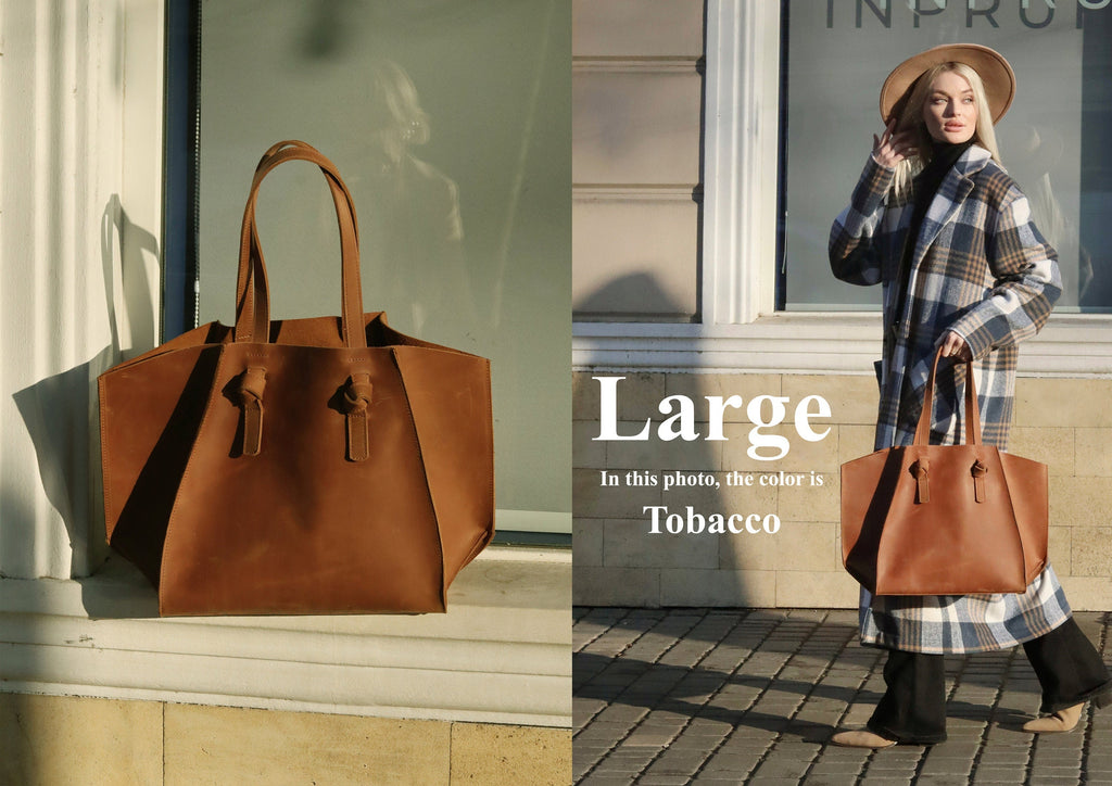 Large Leather Laptop Tote — Work &amp; Office Bag for Women, Fits 13–16" Laptop, Optional Trolley Sleeve and Pockets