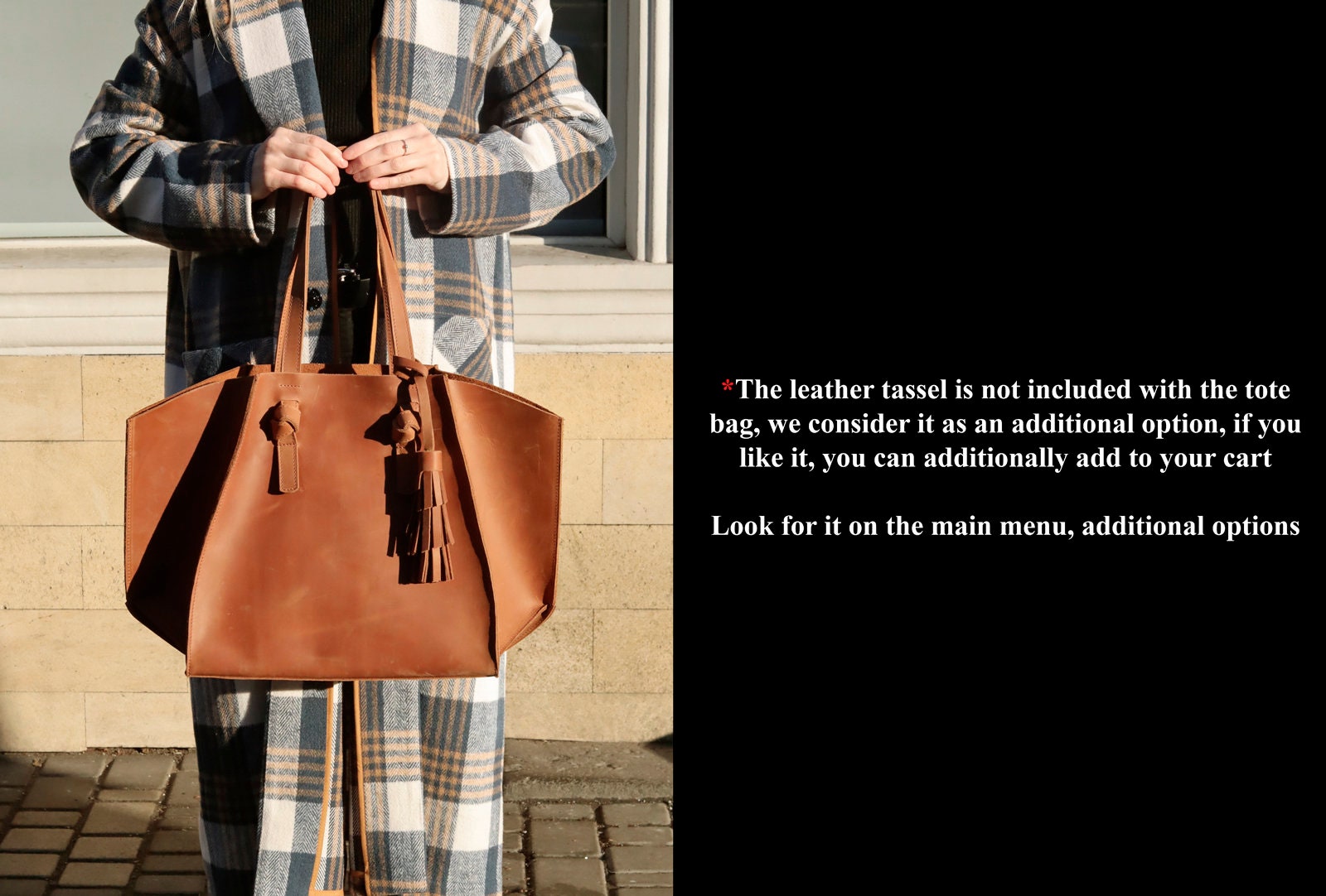 Large Leather Laptop Tote — Work &amp; Office Bag for Women, Fits 13–16" Laptop, Optional Trolley Sleeve and Pockets