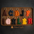 Leather Initial Charm Keychain Accessories - Handcrafted Personalized Leather Initial Piece With keyring Personalized Gift For Her