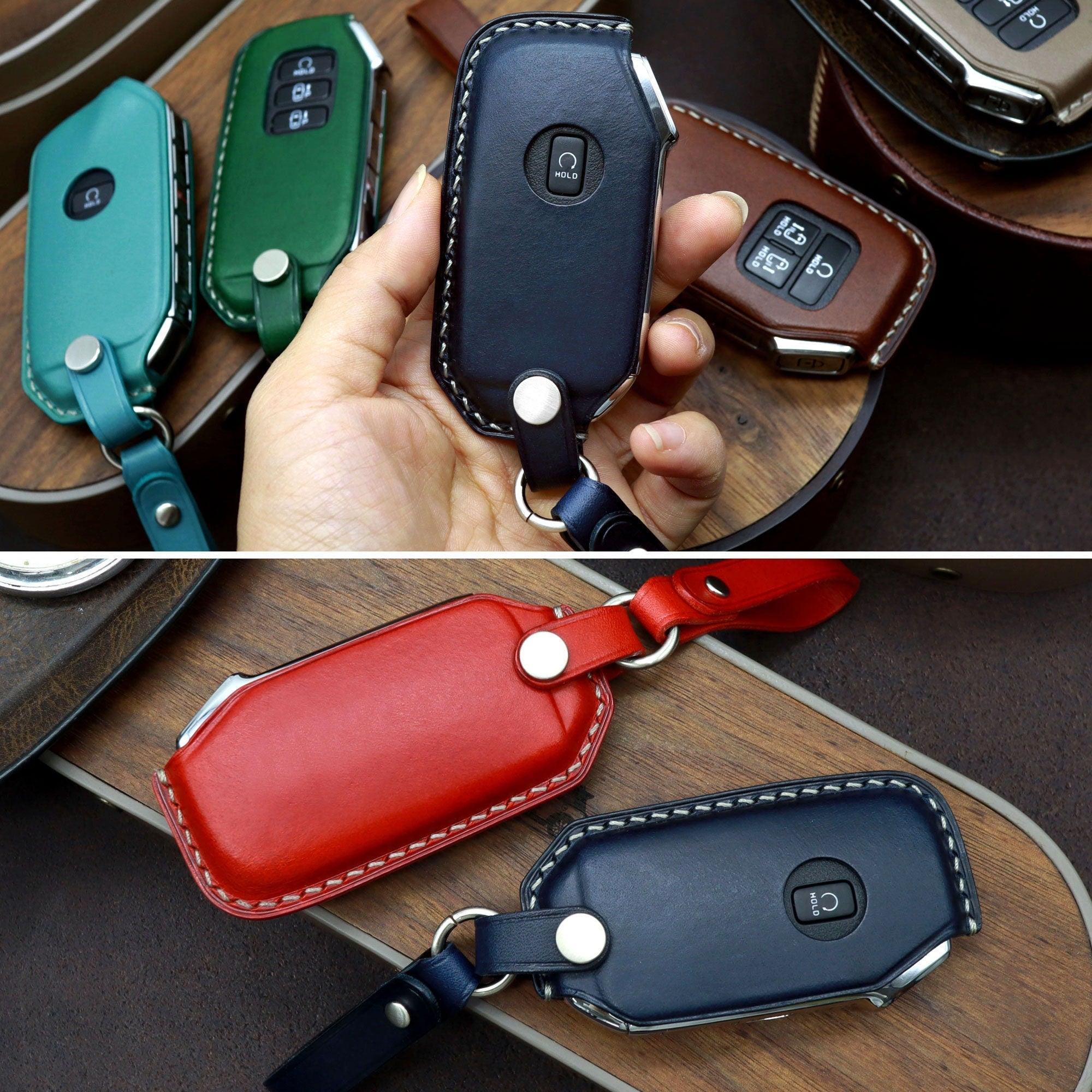 Buttero Leather KIA Key Fob Cover: Hand-Stitched, Vegetable Tanned