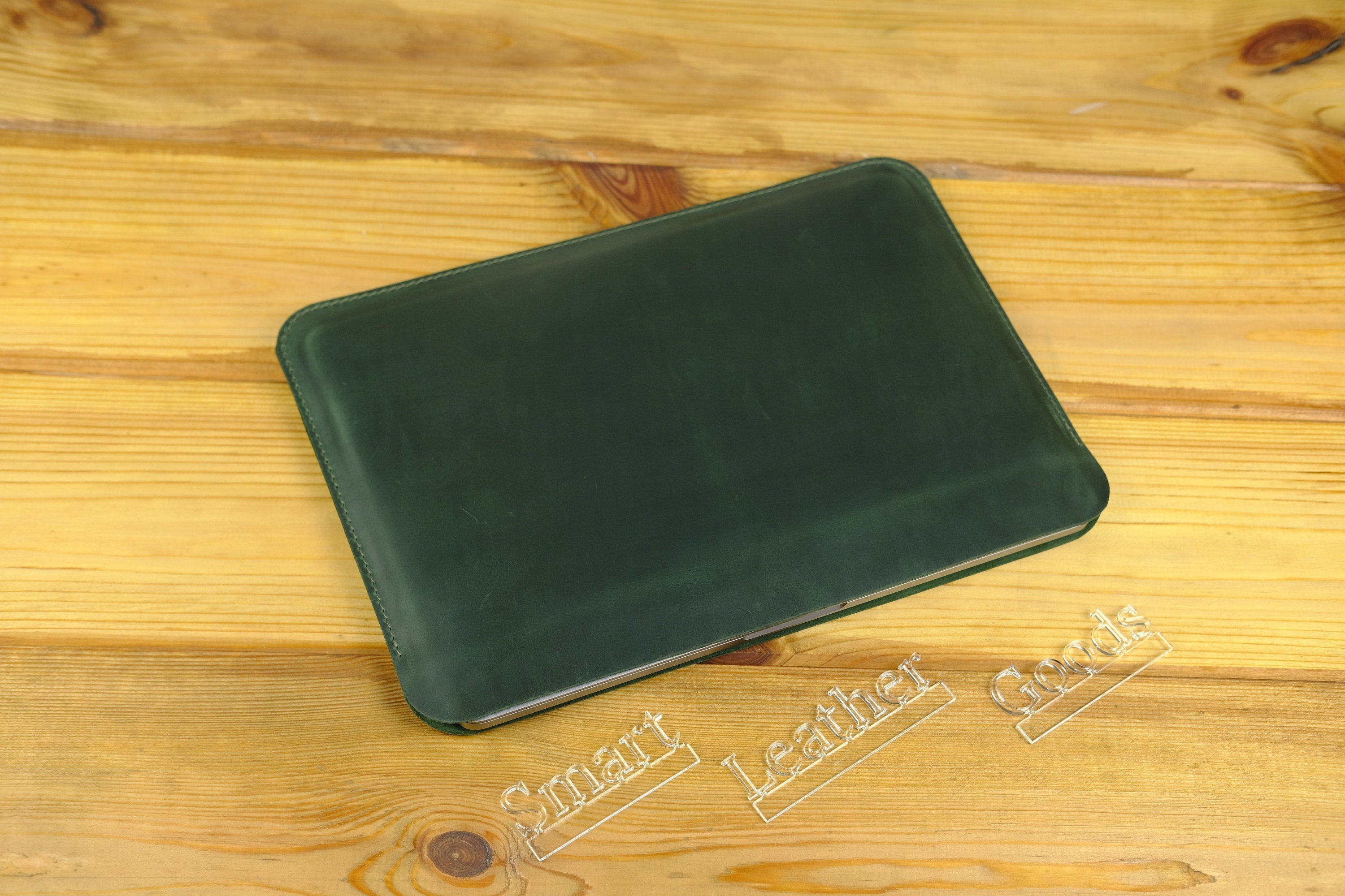Personalized Leather MacBook Case: Free Stamp, MacBook Air/Pro Sleeve