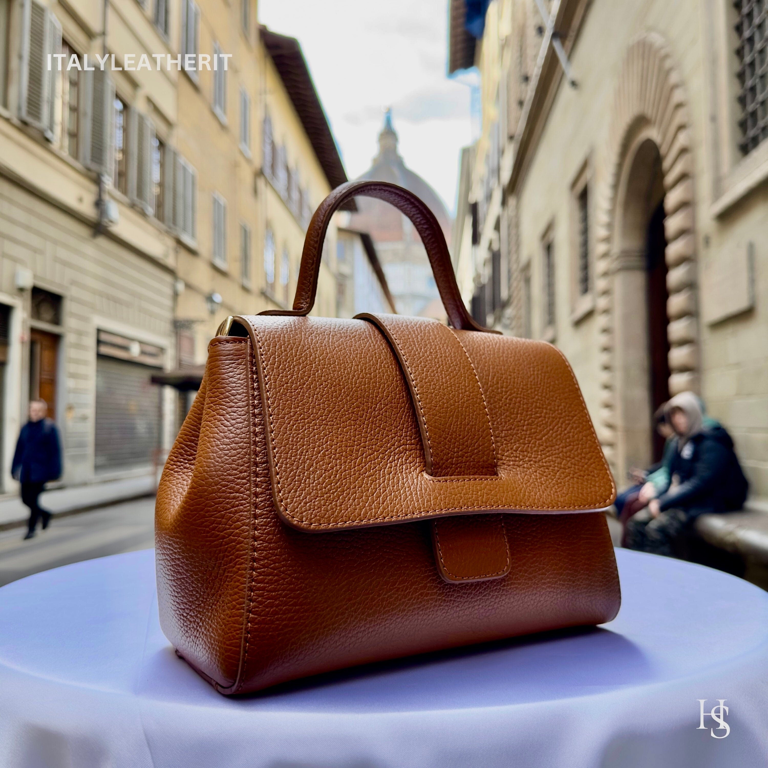 Italian Handmade Leather Bags For Women, Elegant brown purse, Made in Italy