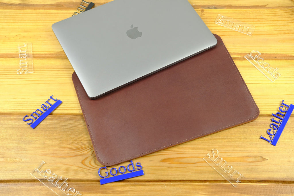 Personalized Leather MacBook Case: Free Stamp, MacBook Air/Pro Sleeve