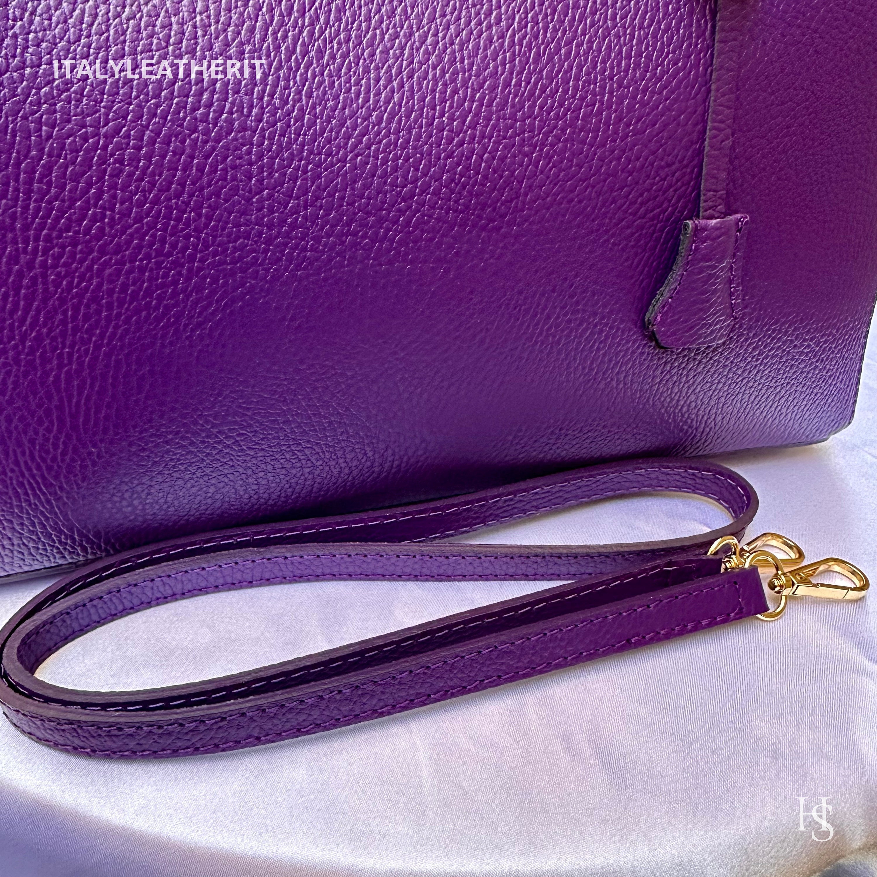 Italian Handmade Leather Bags for Women, Elegant Leather Tote with Lock and Key