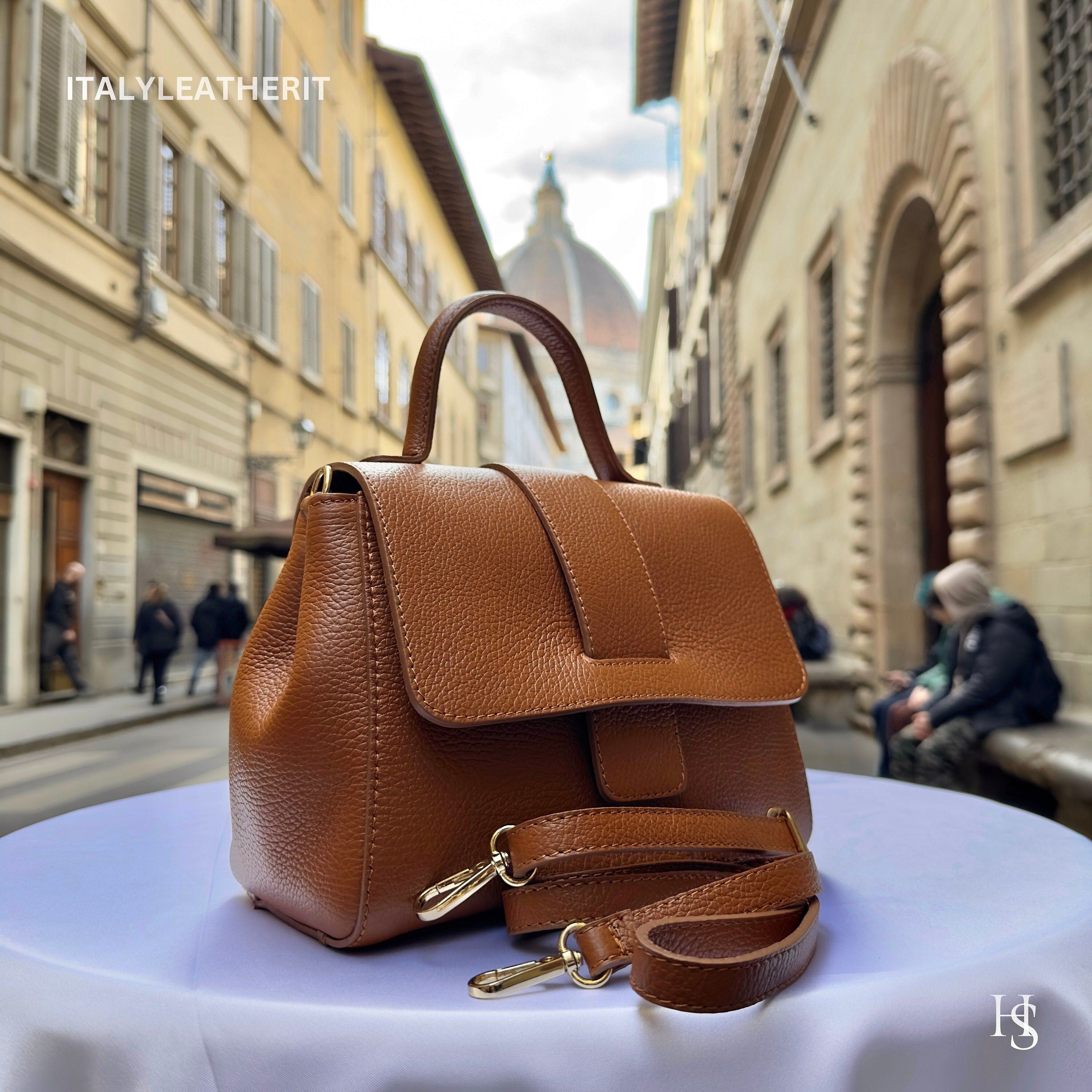 Italian Handmade Leather Bags For Women, Elegant brown purse, Made in Italy