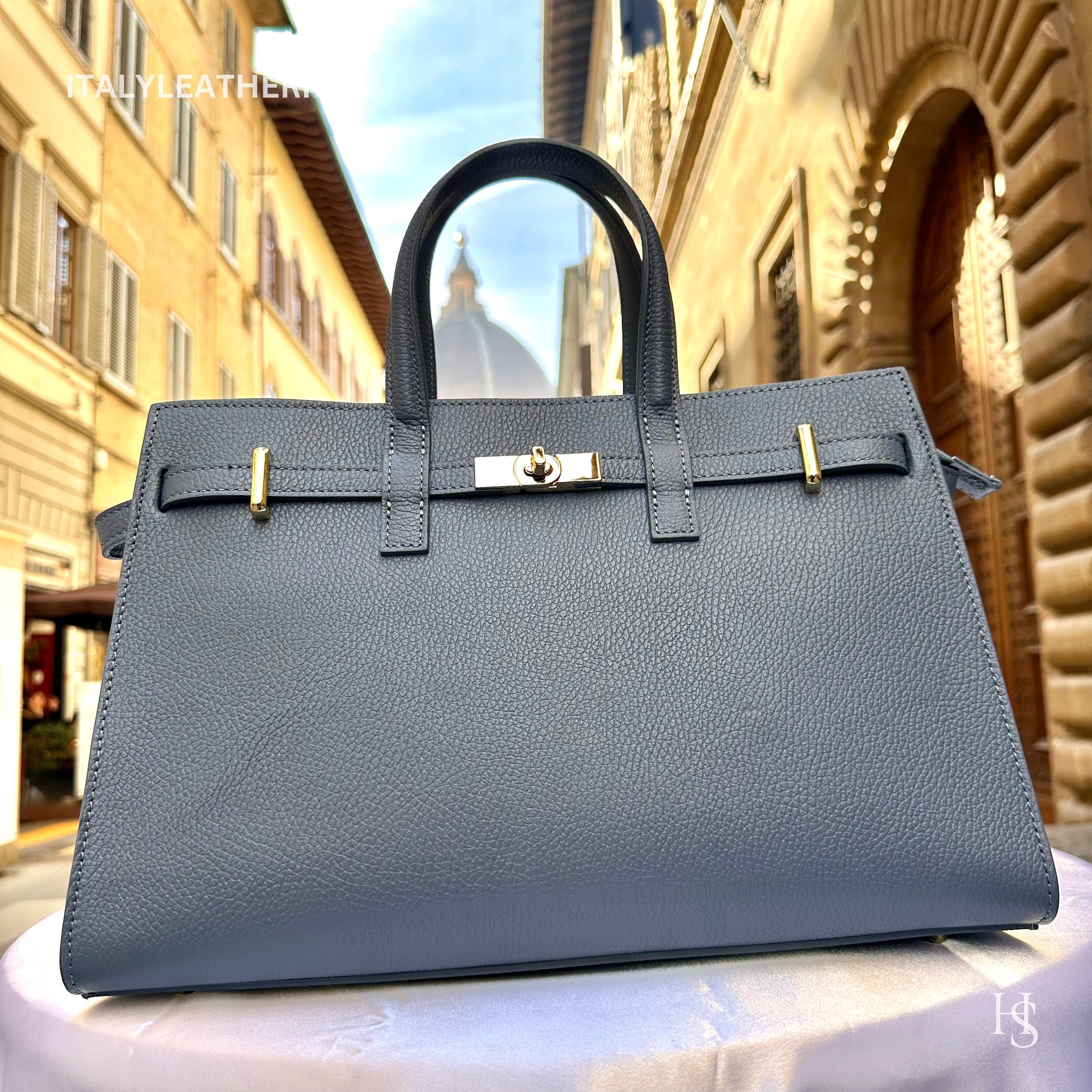 Italian Handmade Leather Bags for Women Purse from Florence, tote handbag, gold hardware