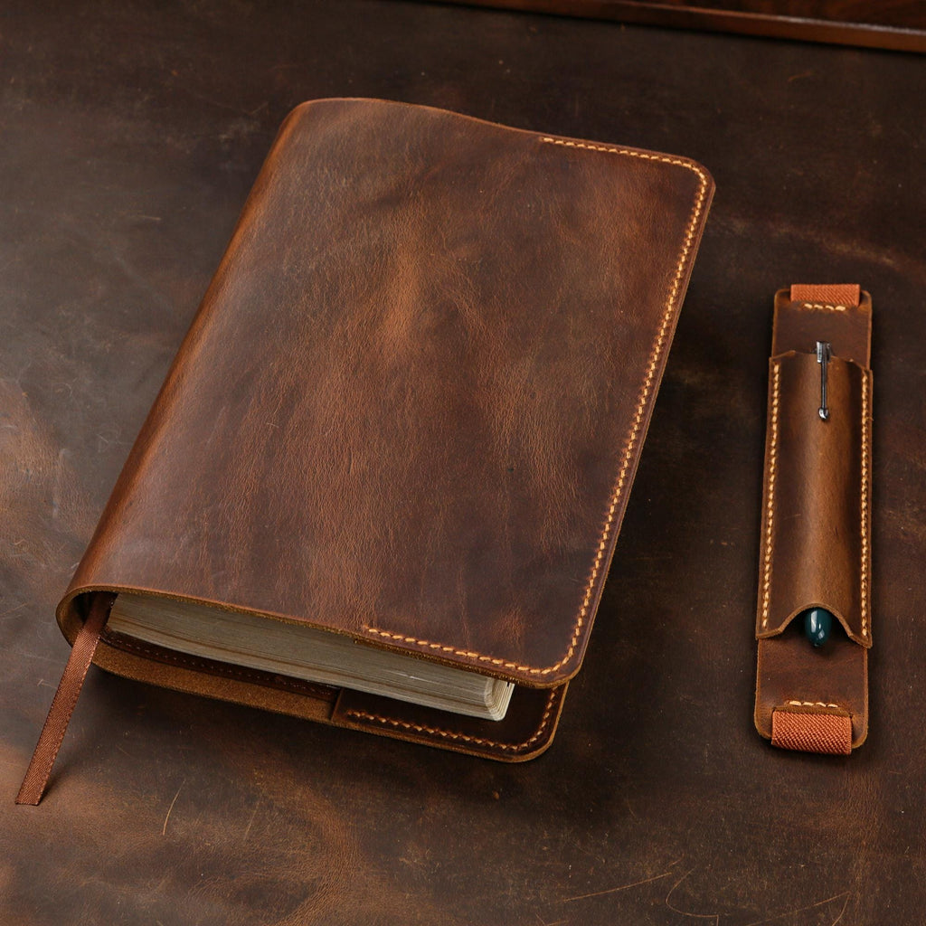 Personalized Leather cover for bible KJV , Custom leather holy bible book case cover christian gifts for men women Z04-LBBC05S
