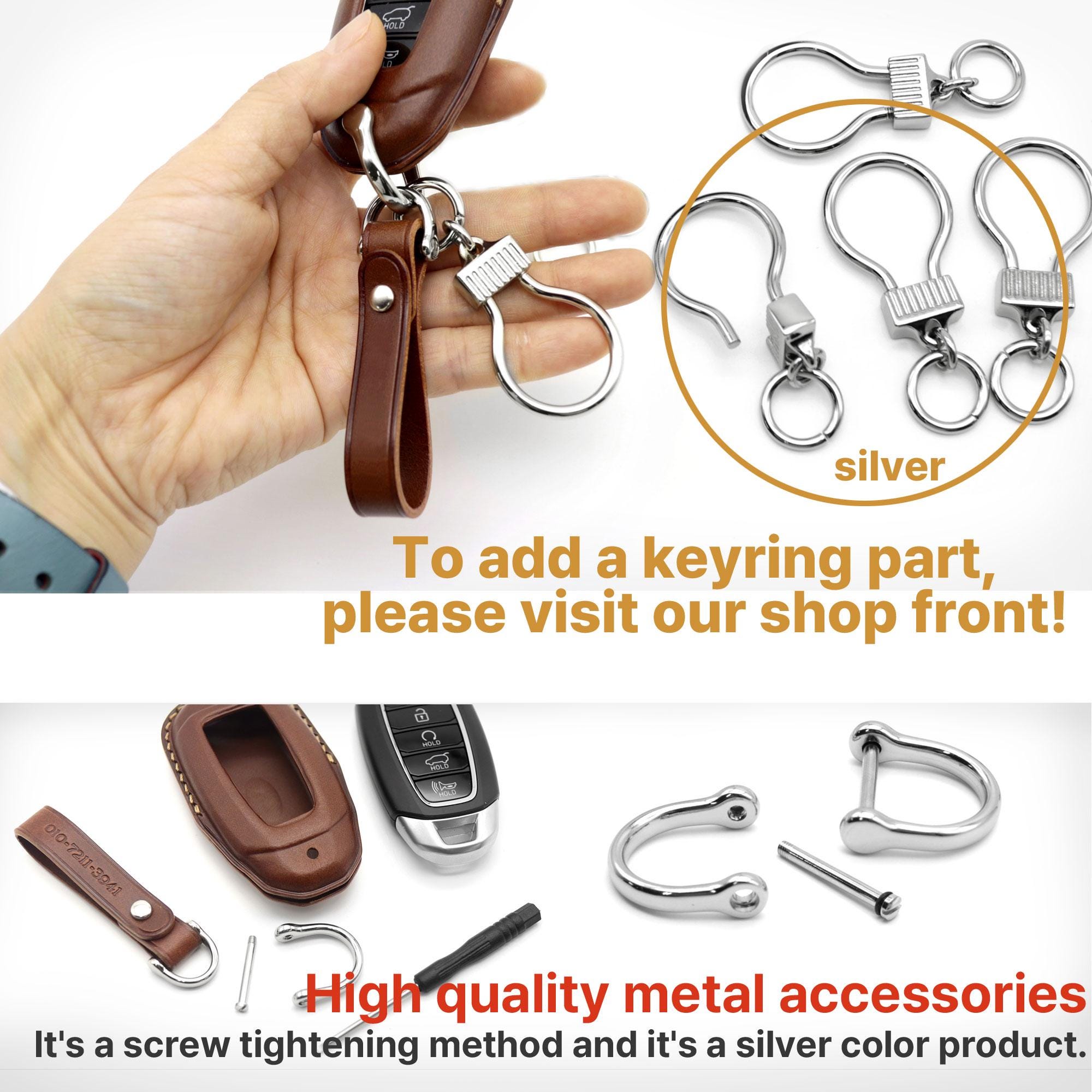 Leather Car Key Fob Cover: Hyundai Palisade, Santa Fe, Avante