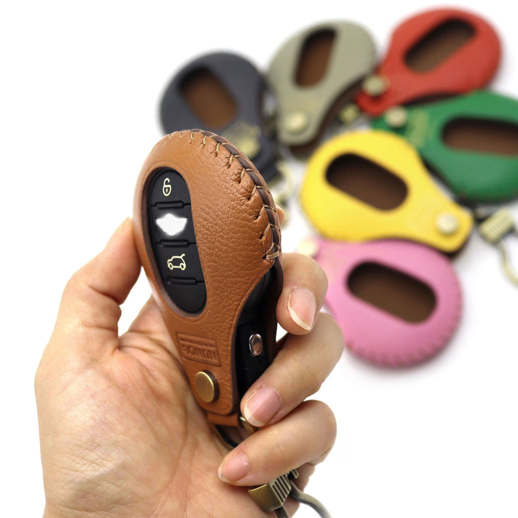 Goat Leather Mini Cooper Key Fob Cover - Handmade