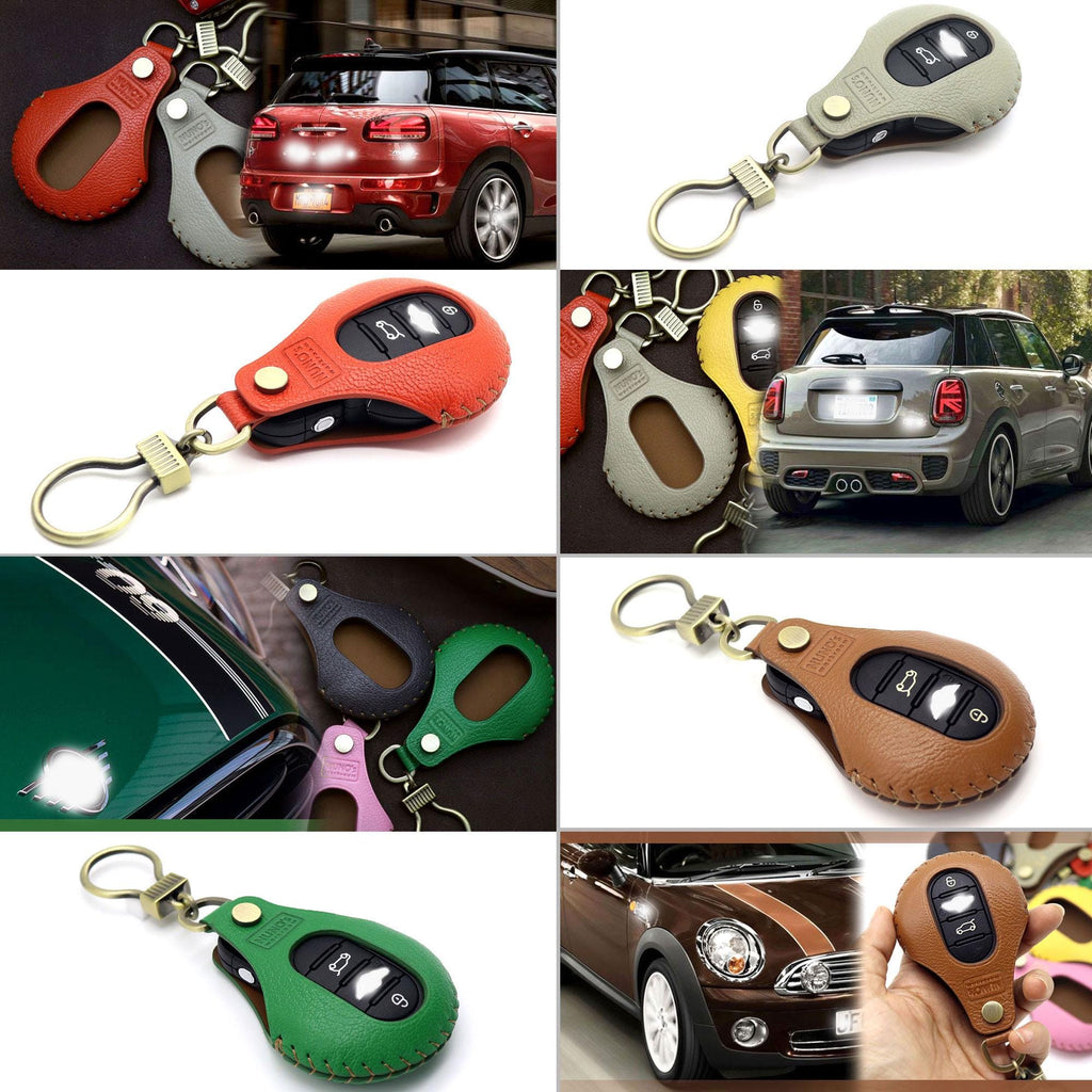 Goat Leather Mini Cooper Key Fob Cover - Handmade