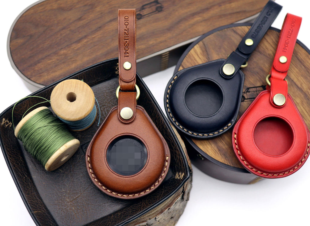 Hand Stitched Leather Harley Key Fob Cover - Vegetable Tanned