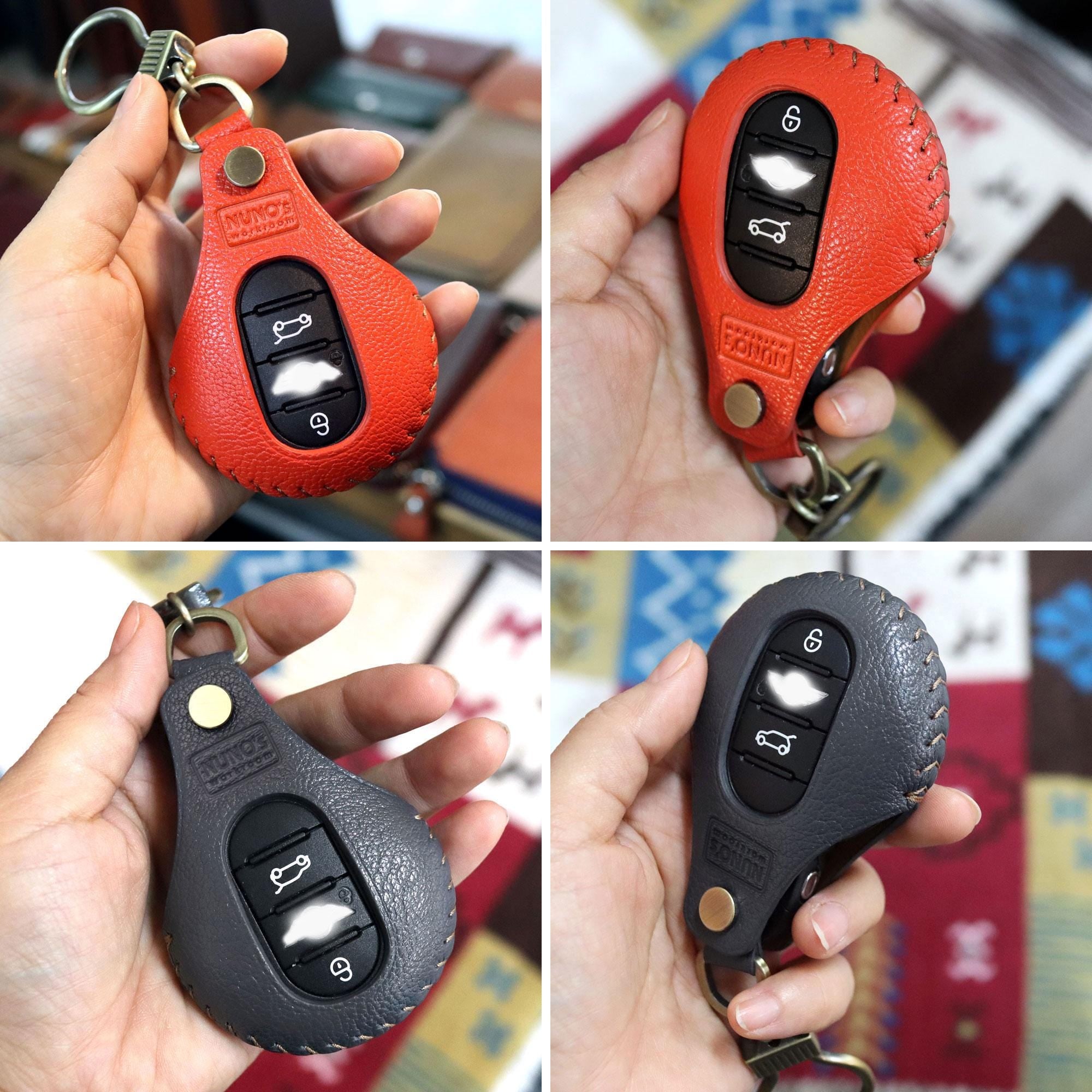 Goat Leather Mini Cooper Key Fob Cover - Handmade