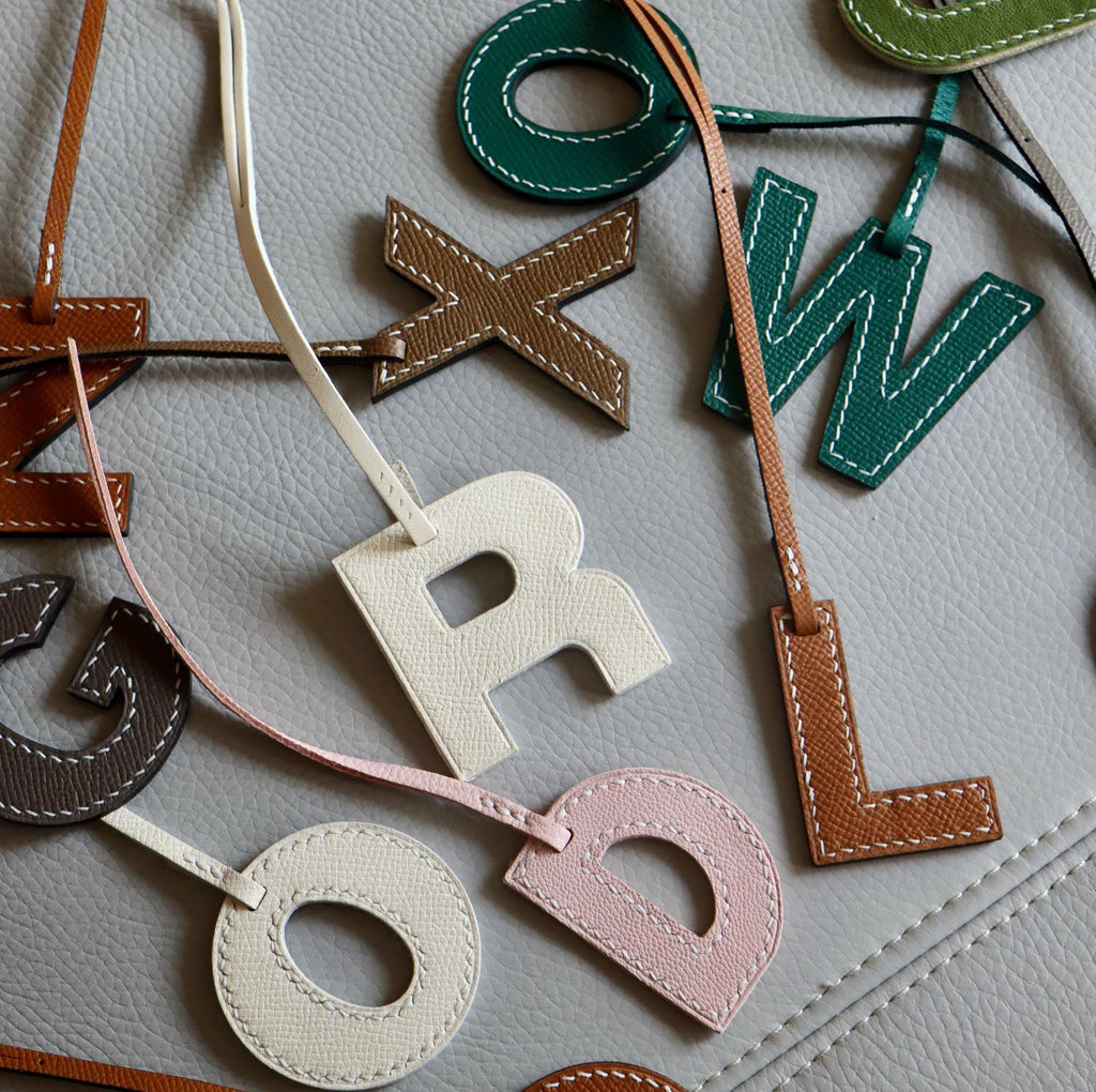 Handmade Leather Alphabet Bag Charm: Personalized Purse Decor