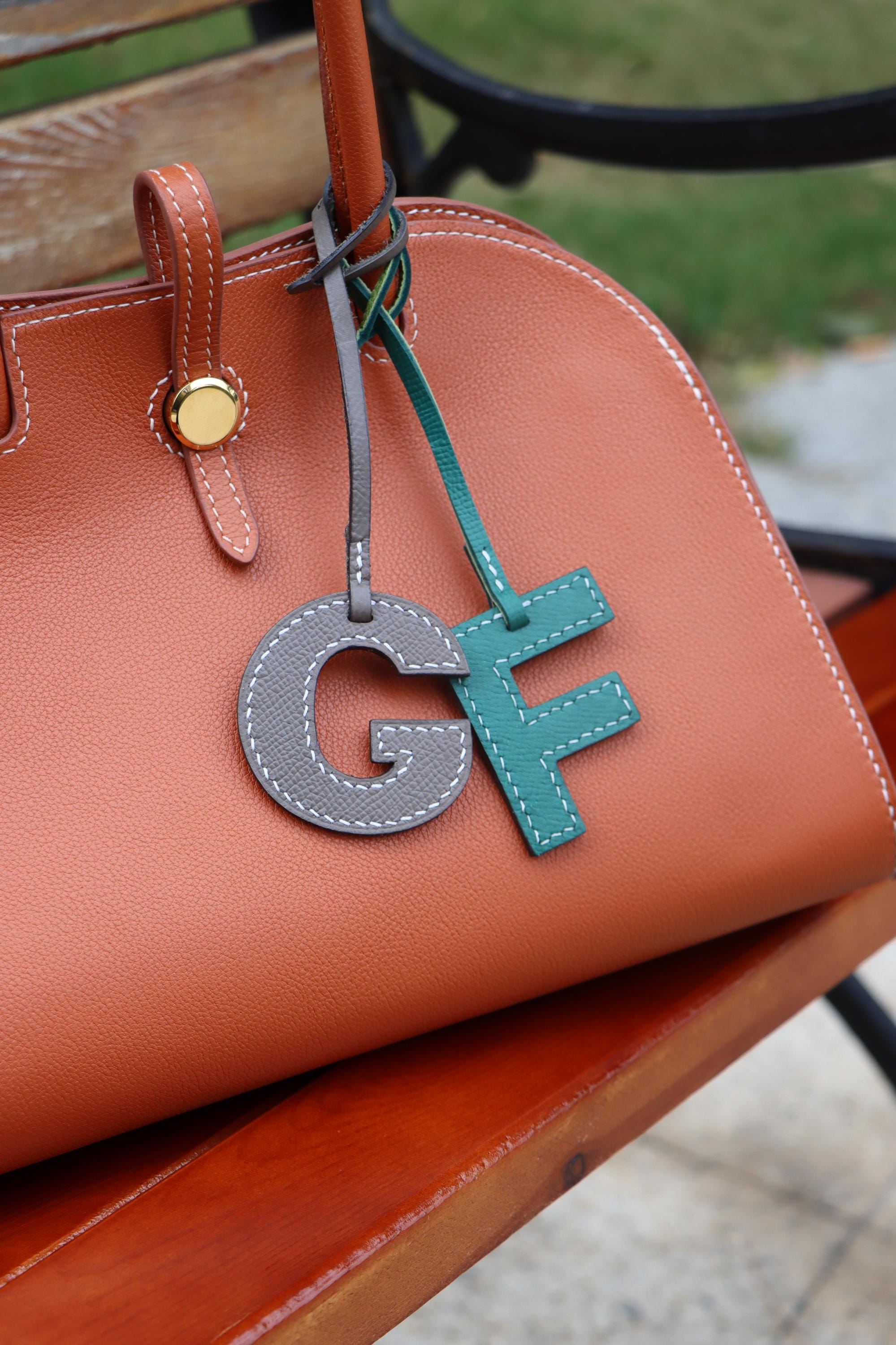 Handmade Leather Alphabet Bag Charm: Personalized Purse Decor