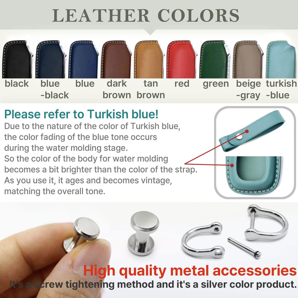 Leather Key Fob Cover: Genesis, Hyundai Smart Key Case