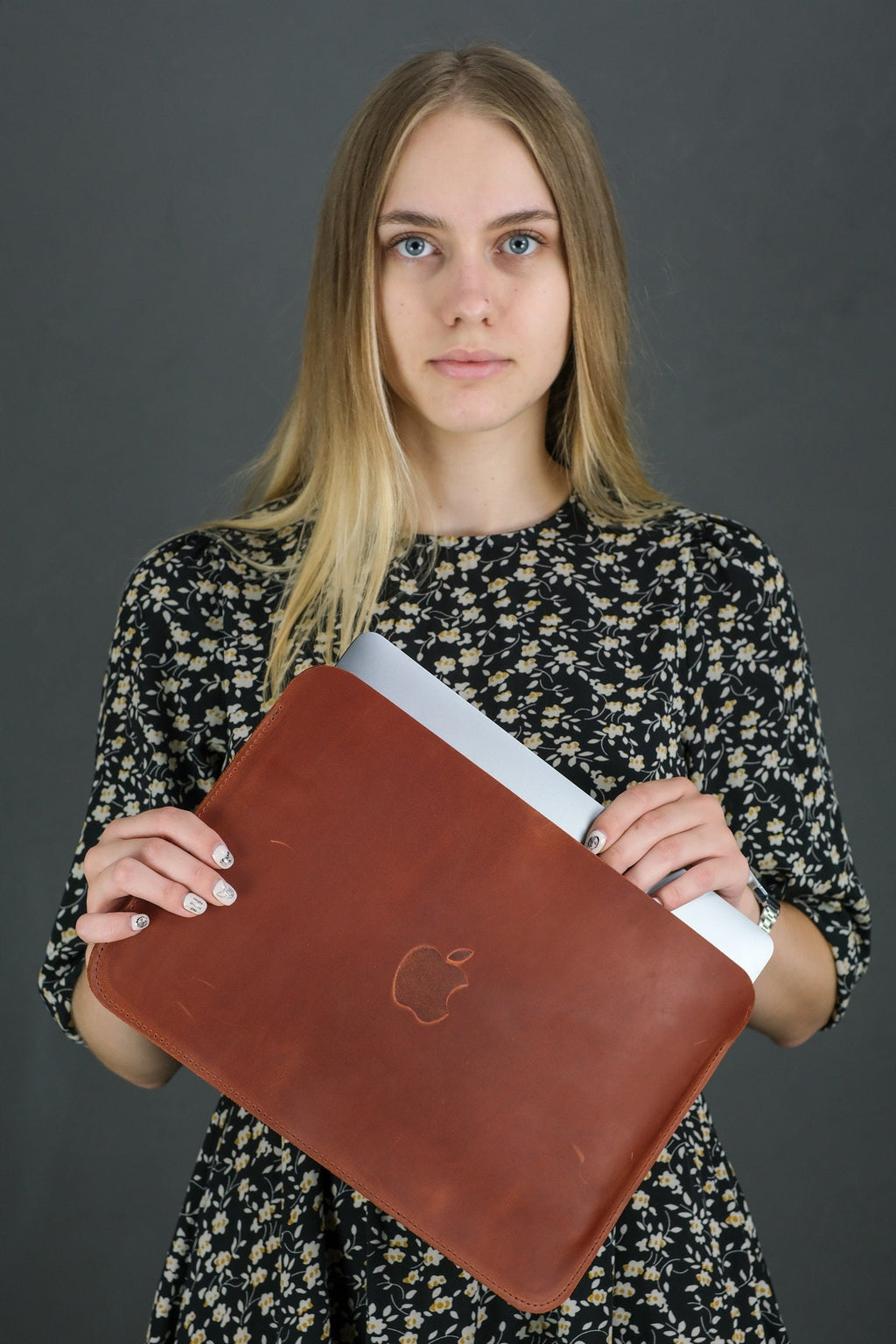 Personalized Leather MacBook Case: Free Stamp, MacBook Air/Pro Sleeve