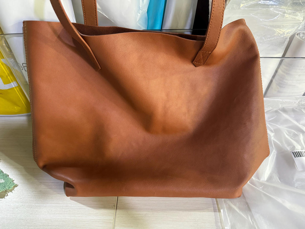 Personalized Leather Tote Bag, Monogrammed Women's Handbag