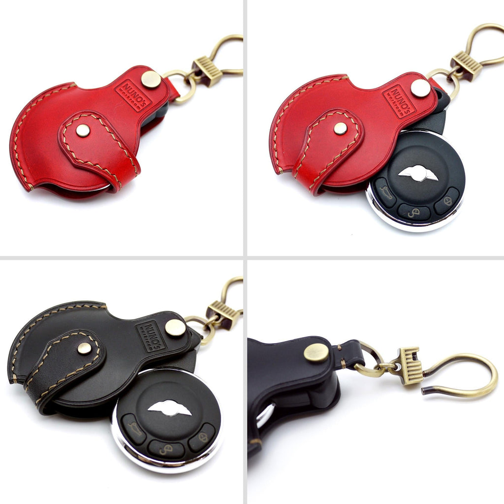 Leather Mini Cooper Key Fob Cover: Handmade Key Case