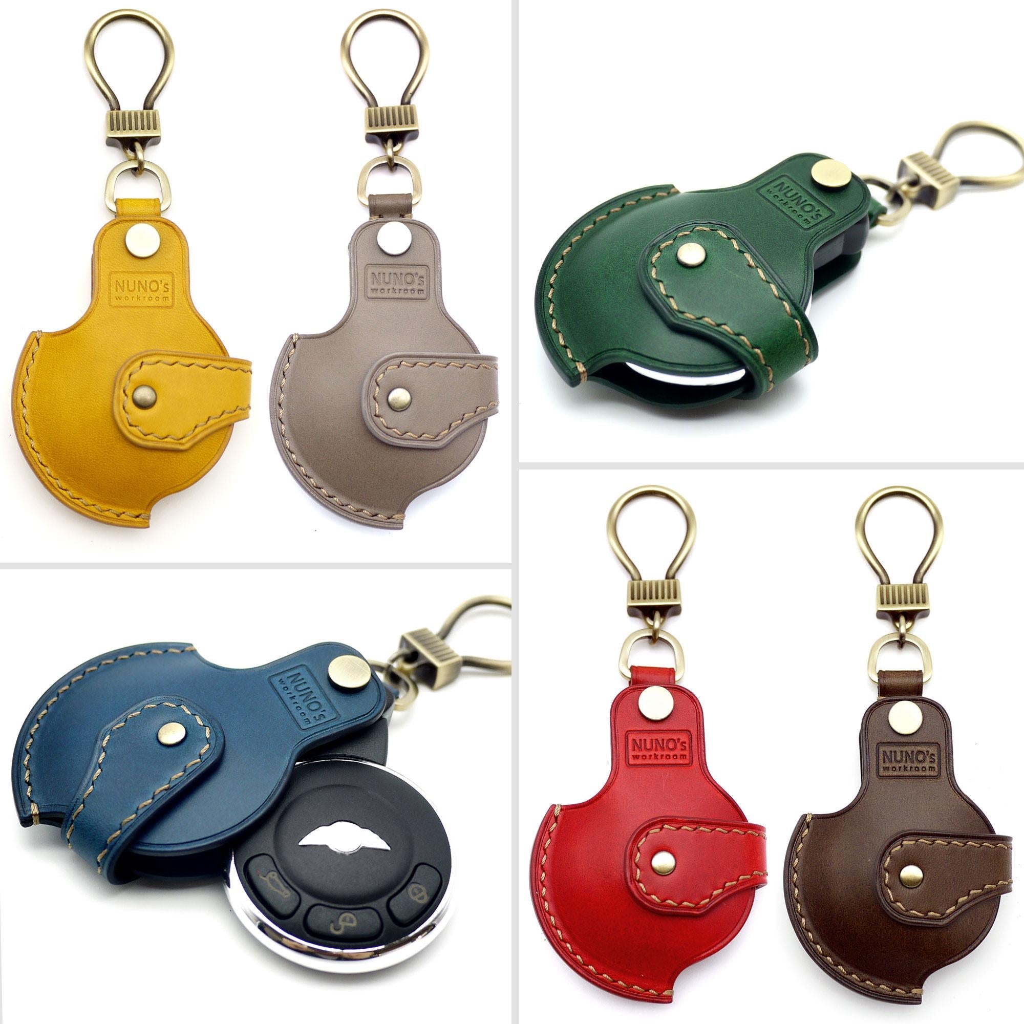 Leather Mini Cooper Key Fob Cover: Handmade Key Case