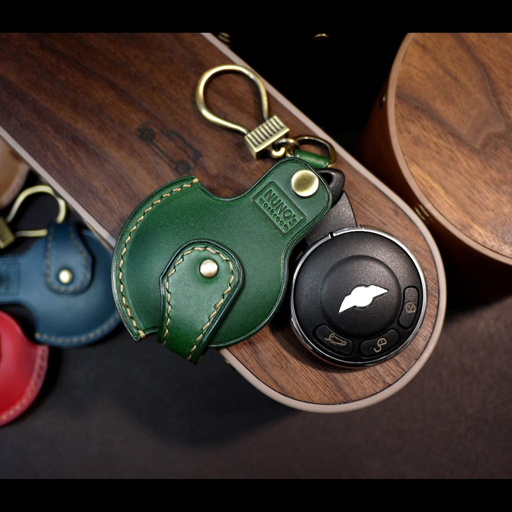 Leather Mini Cooper Key Fob Cover: Handmade Key Case