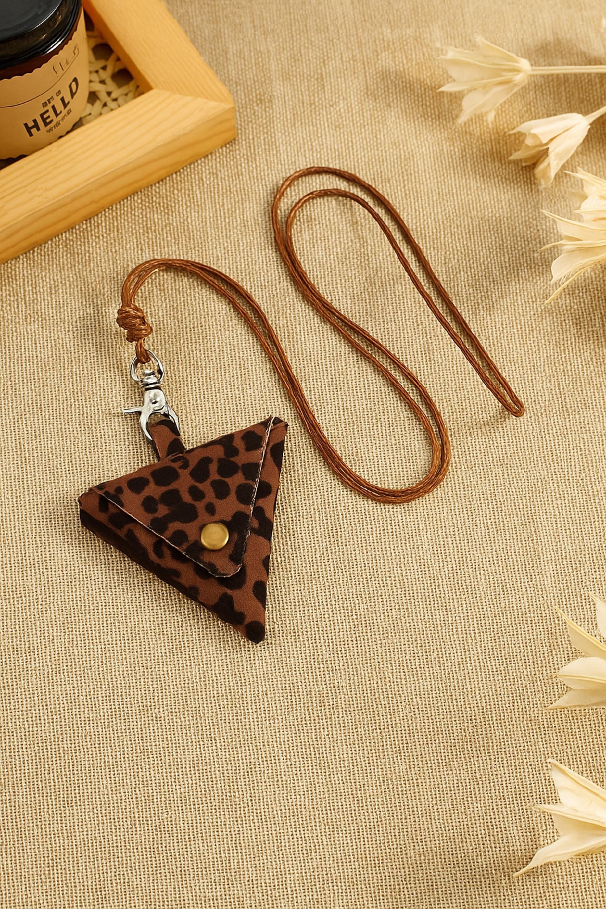 Mini Leather Bag Pendant Necklace: Adjustable Cord, Purse Charm Jewelry