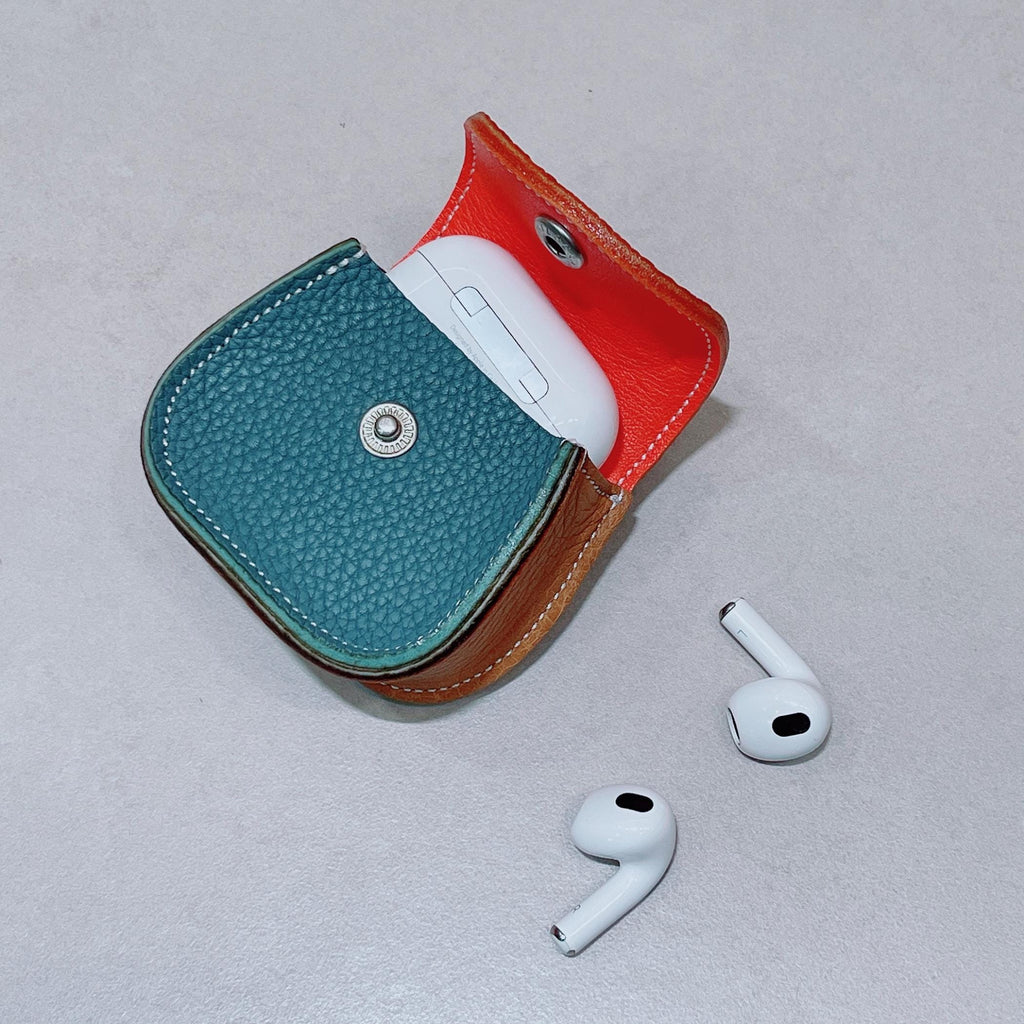 Handmade Pebble Cowhide AirPods Case, Coin Purse, Bag Charm Accessory