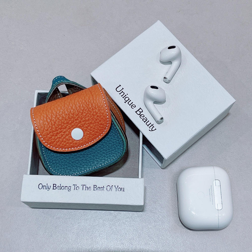 Handmade Pebble Cowhide AirPods Case, Coin Purse, Bag Charm Accessory