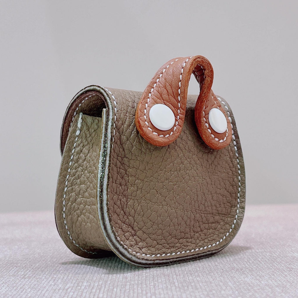Handmade Pebble Leather AirPods Case, Coin Purse, Bag Charm Accessory