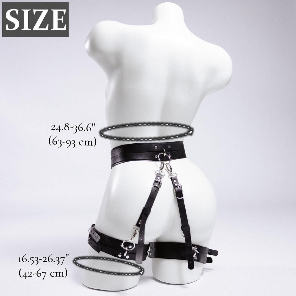 Leather thigh harness, Leather thigh belt, Leather butt harness, Leather harnesses woman, Leather leg harness, Harness belt woman