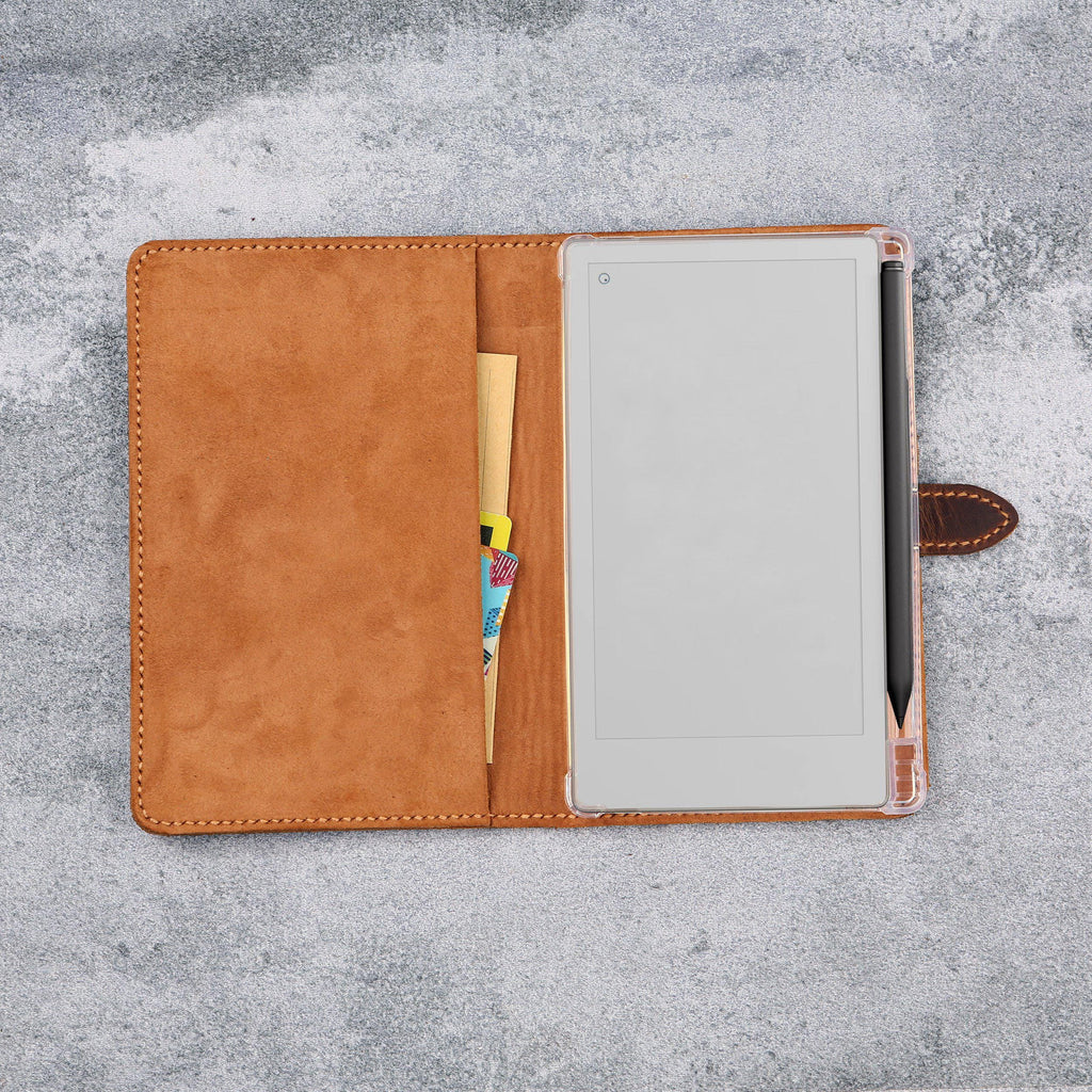 Rustic Genuine Leather Book Folio Case cover for reMarkable Paper Pro Move U11-LCRM