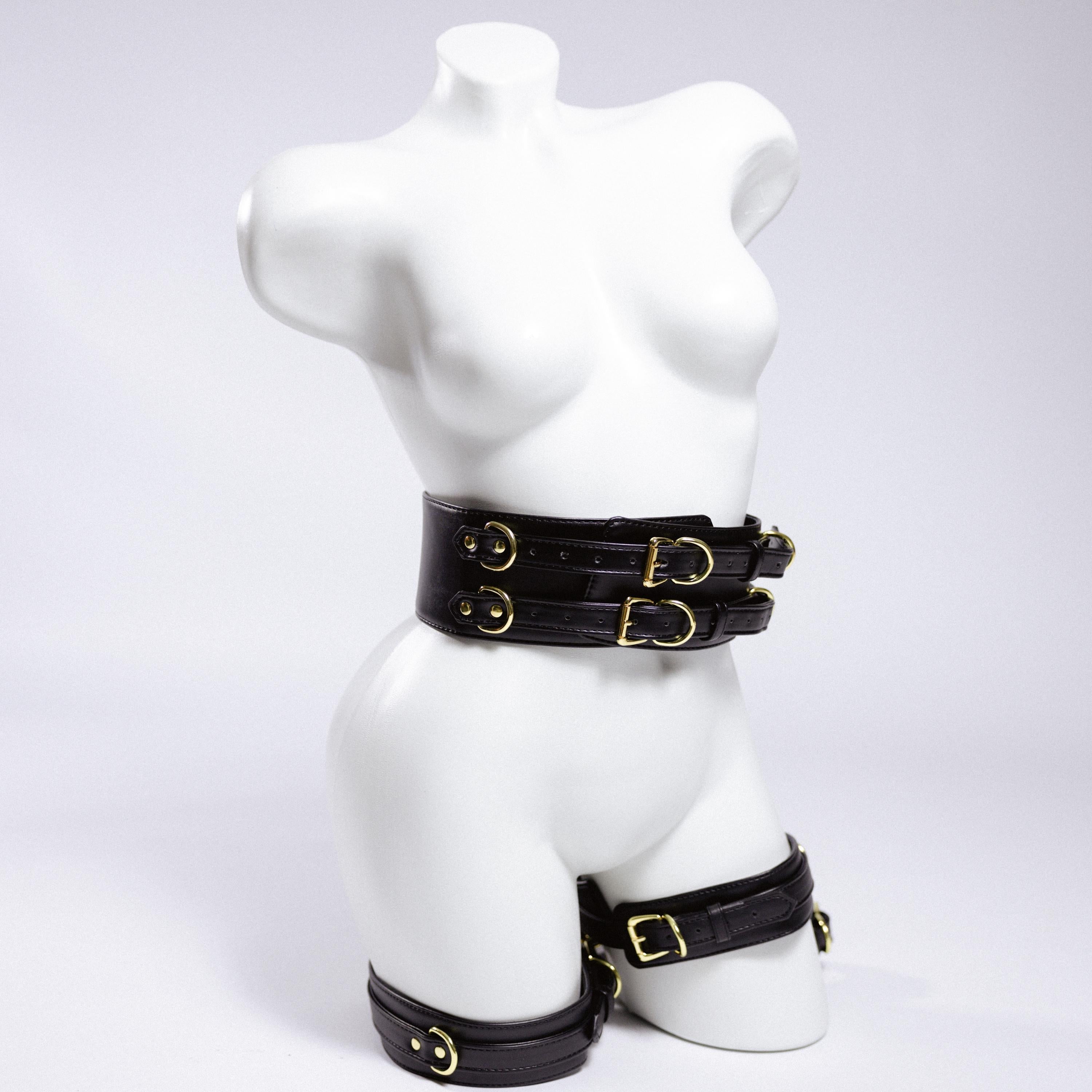 Thigh Harness Belt,Faux Leather Harness Straps,Bondage Harness,Fetish Strap Gear,Hip Harness Straps,Adjustable Strap Harness,Body Strap Gear