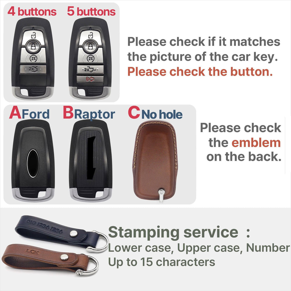 Buttero Leather Ford Key Fob Cover - Handmade Car Accessories