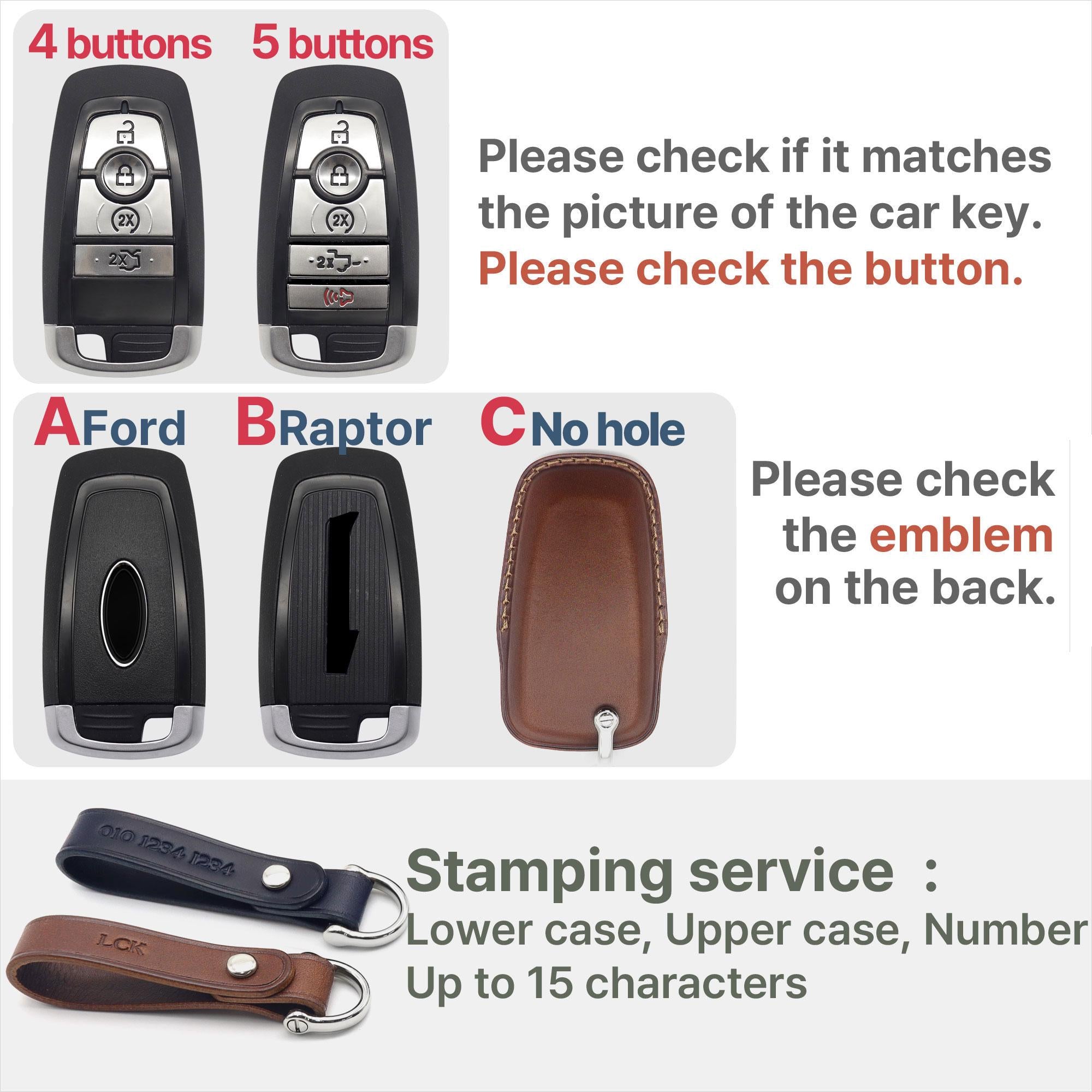 Buttero Leather Ford Key Fob Cover - Handmade Car Accessories