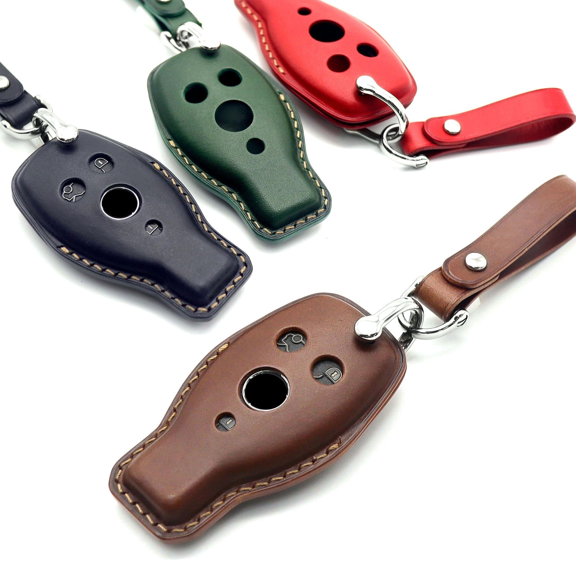 Leather Benz Car Key Fob Cover: Handmade Italian Leather