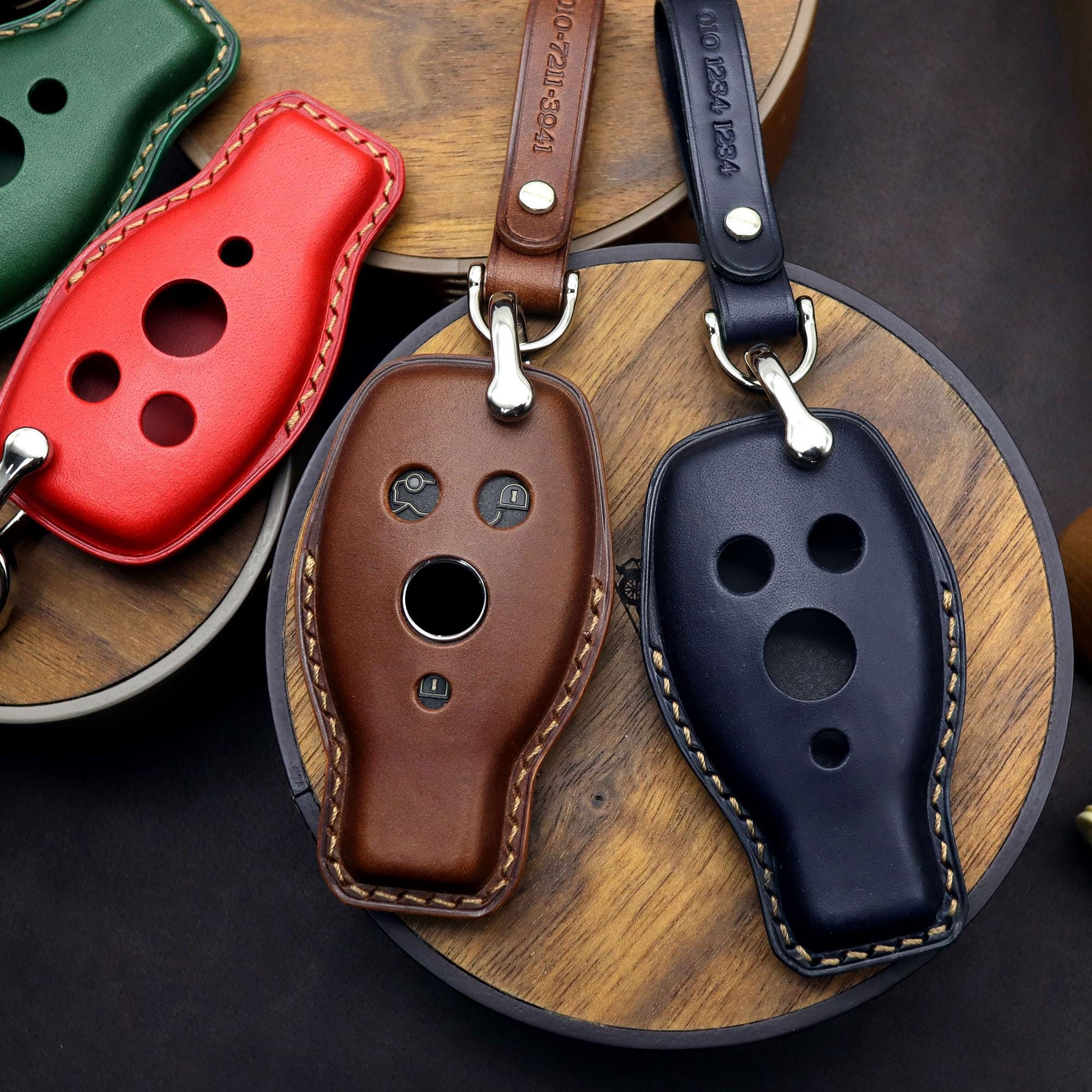 Leather Benz Car Key Fob Cover: Handmade Italian Leather