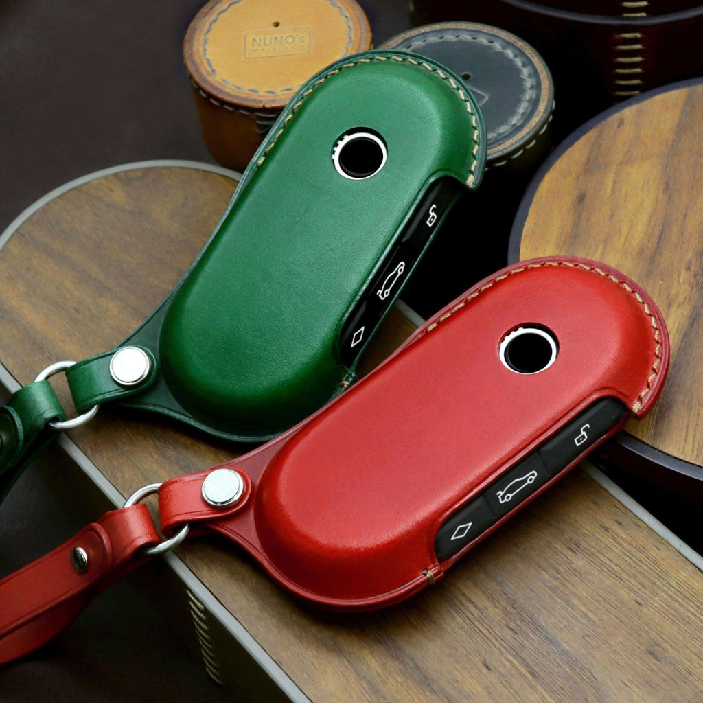 Leather Mini Cooper Key Fob Cover: Handmade Car Key Case