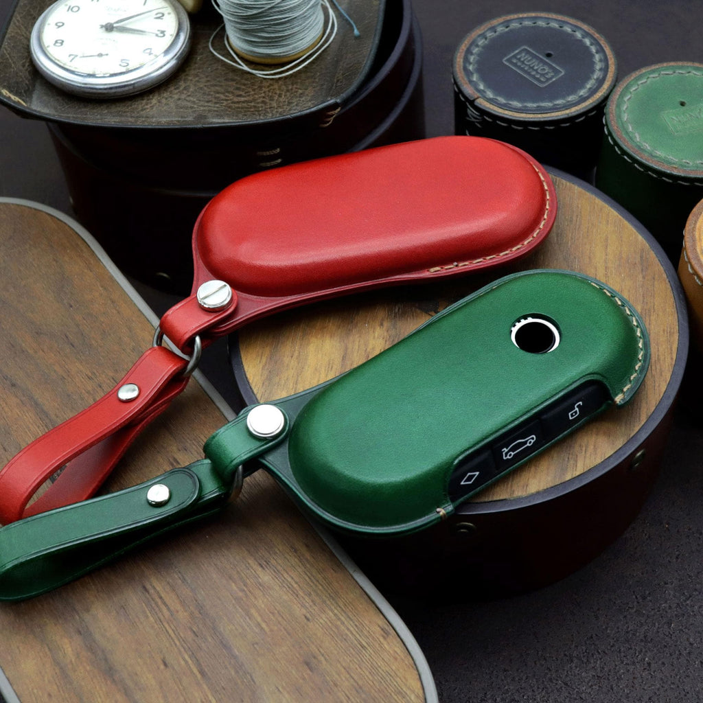 Leather Mini Cooper Key Fob Cover: Handmade Car Key Case