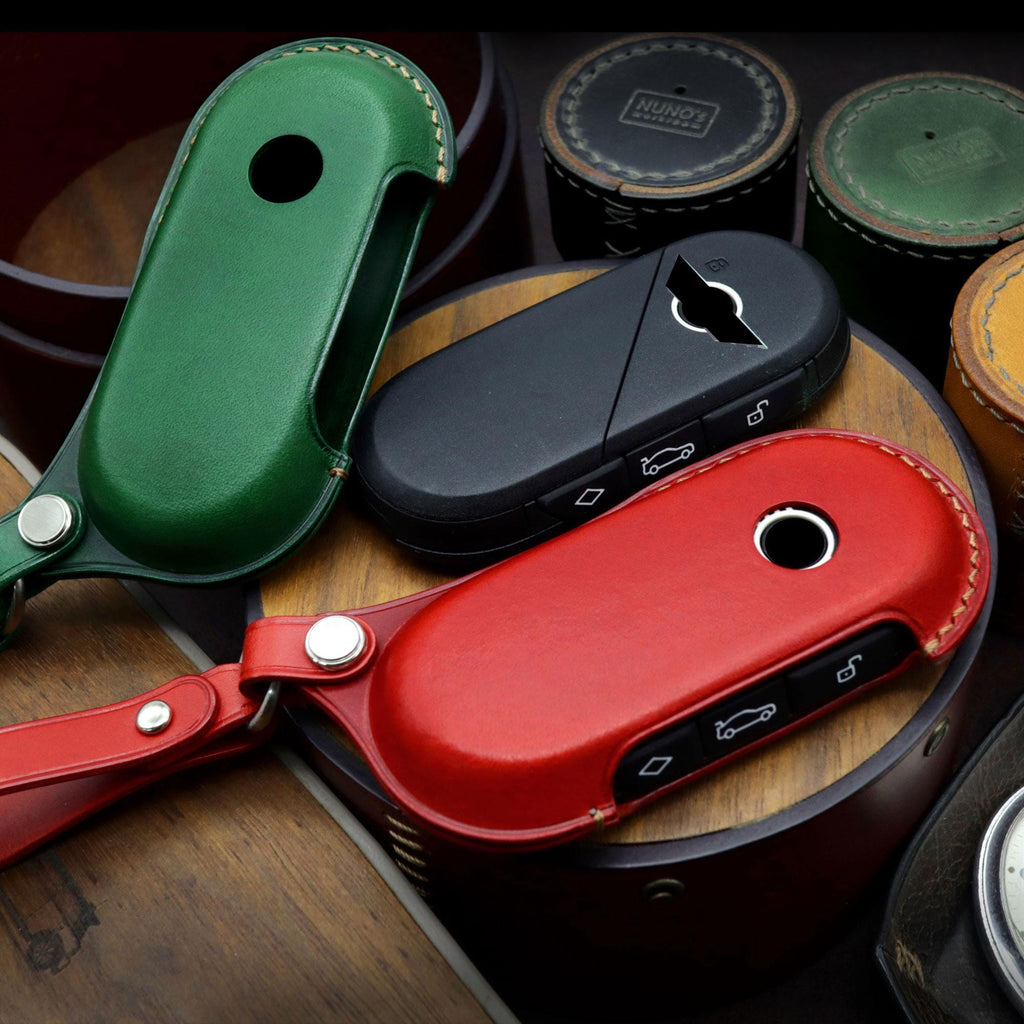 Leather Mini Cooper Key Fob Cover: Handmade Car Key Case